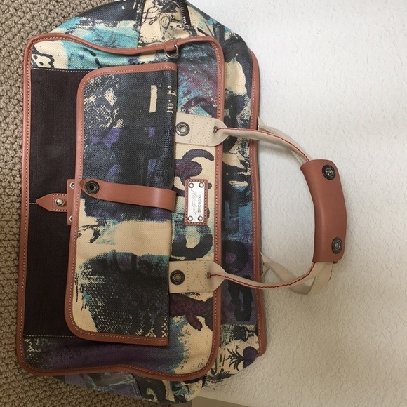 Italian print canvas Handbag - Picture 1 of 7